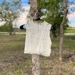 Forever 21 Lace Boho Button Tank